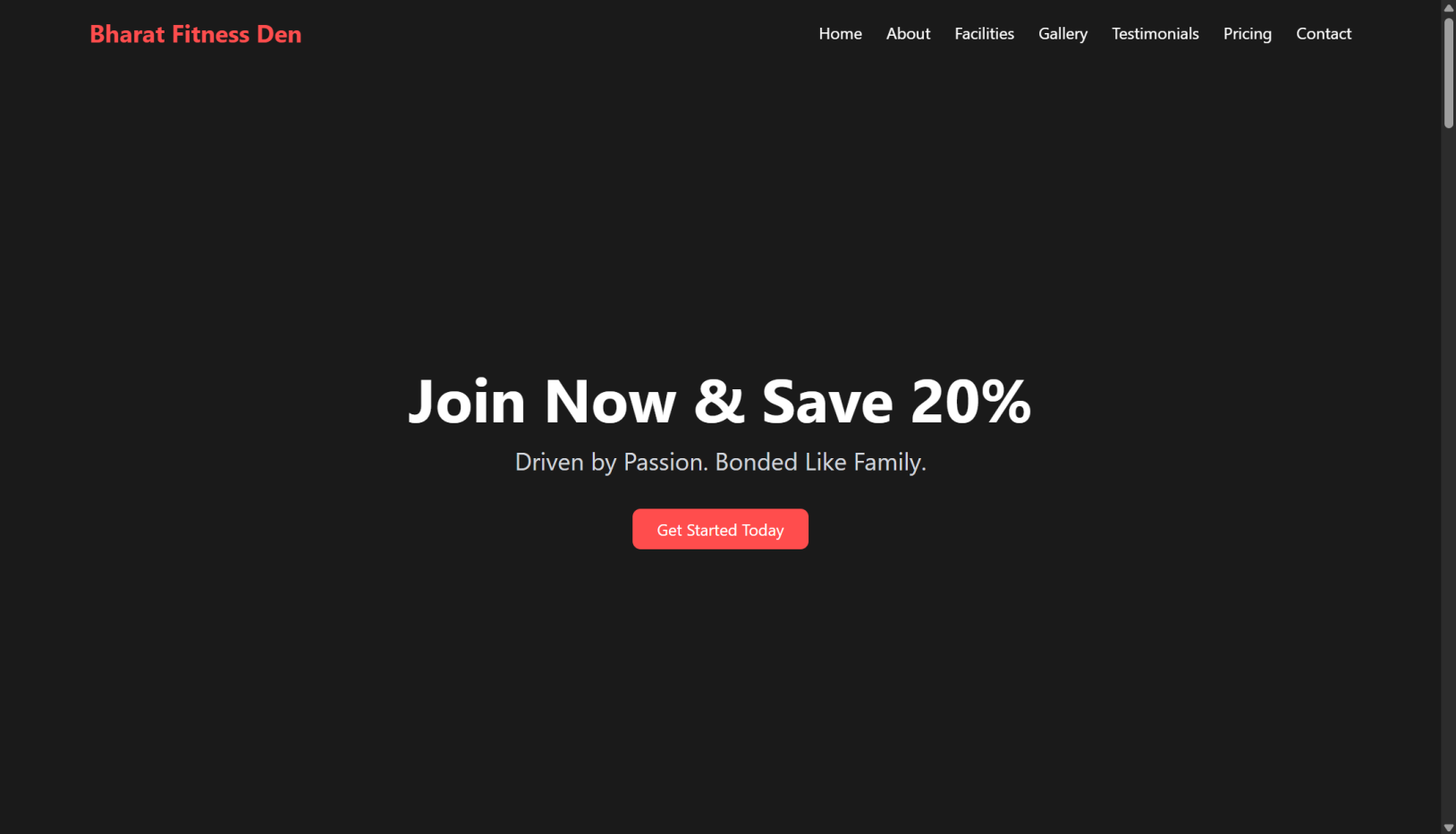 GYM Landing Page